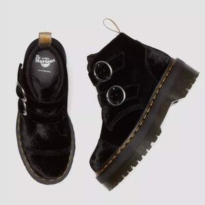 Dr. Martens V Devon Double Buckle Velvet Platform Boots